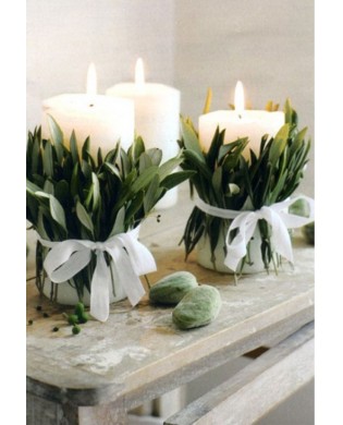 Candle with olive branches